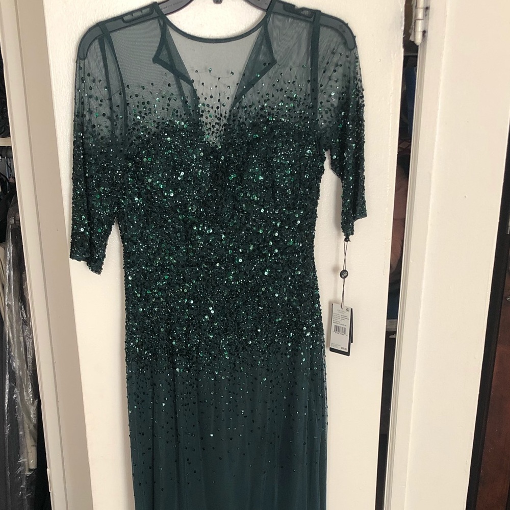 Adrianna Papell emerald gown